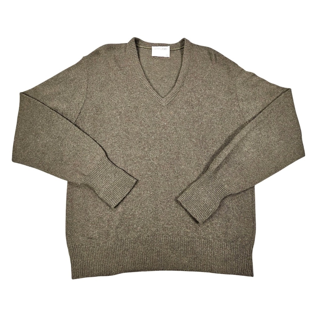 Lord Jeff Jefflamb Sweater Mens L V-Neck Olive Green Lambswool Blend USA Vintage